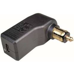 Angled USB-C standard plug, 12-24V / 5V, max. 3A for cigarette lighter and motorcycle socket